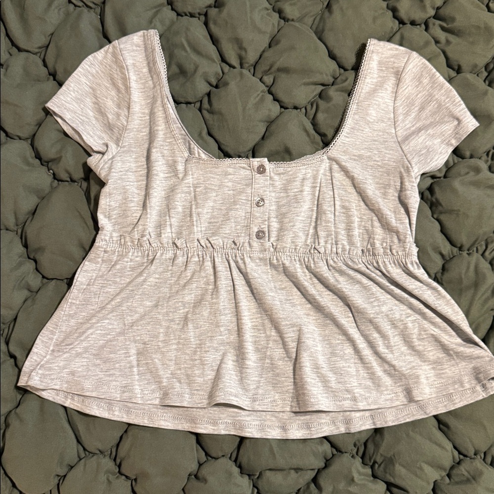 No Boundaries Light Gray Top